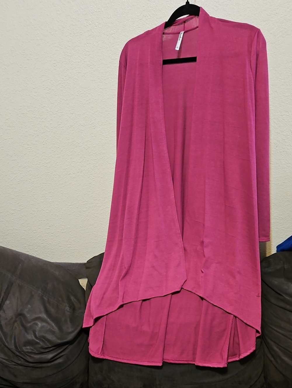 Azules Hot Pink Open-Front Draped Cardigan